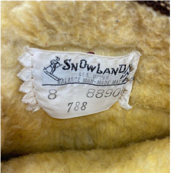 Alpine Booties Boots Winter Vintage Snowland Brown Suede Sherpa Leather Size 8 - Picture 3 of 14